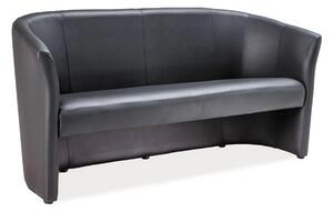 Canapea TM-3, negru, piele ecologica, 160x60x76 cm