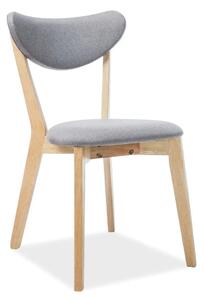 Scaun bucatarie mic BRANDO, gri/stejar, stofa/lemn, 45x40x76 cm