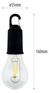 Lampă LED suspendată, reglabilă și reîncărcabilă pentru exterior, 3W/5V, 400 mAh, IP44