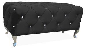 Taburet HESTIA, stofa catifelata negru - Bluvel 19, 100x50x46 cm