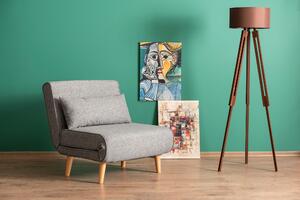 Atelier Del Sofa, Fotoliu extensibil Emel gri deschis 80/79 cm