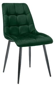 Scaun CHIC, verde/negru, stofa catifelata/metal, 50x58x88 cm