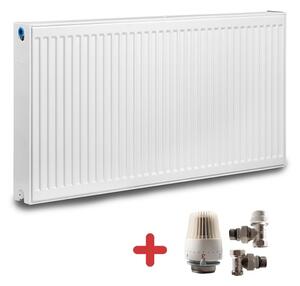 Pachet calorifer (radiator) din otel KOPH, tip 22, 300/1000 mm, 984 W + Cap termostatic si 2 robineti tur-retur