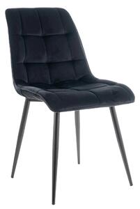 Scaun CHIC, negru, stofa catifelata/metal, 50x58x88 cm
