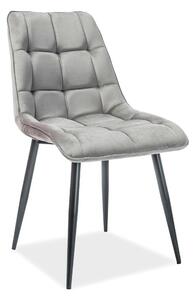 Scaun tapitat stofa CHIC, catifea gri - Bluvel 14, 50x58x88 cm