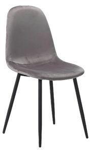 Scaun FOX, negru/gri, stofa catifelata/metal, 44x39x86 cm