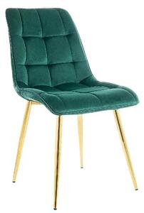 Scaun tapitat stofa verde CHIC, catifea/metal, 50x58x88 cm