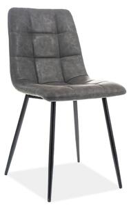 Scaun LOOK, gri/negru, piele ecologica/metal, 45x38x88 cm