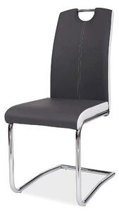 Scaun H341, gri/alb, piele ecologica/metal, 43x44x101 cm