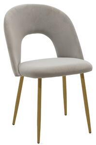 Scaun Jonah catifea gri - picioare culoare lemn natural 55x57x87cm
