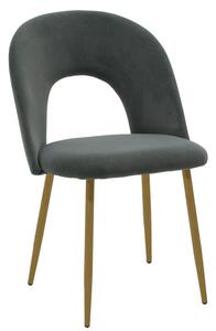 Scaun Jonah catifea gri inchis picioare culoare lemn natural 55x57x87cm