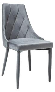 Scaun tapitat TRIX, gri, stofa catifelata/metal, 49x47x89 cm