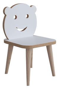 Scaun copii Jerry alb - culoare lemn natural 30x30x52cm