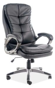 Scaun de birou Q-270, negru/crom, piele ecologica/metal, 66x50x114/124