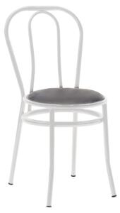 Scaun Vienna piele ecologica negru - metal alb