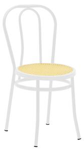 Scaun Vienna plastic ratan bej - metal alb