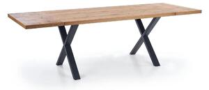 Masa extensibila XAVIER, stejar deschis/negru, lemn/otel, 160/250x90x7