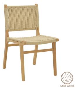 Scaun Julien lemn de arbore de cauciuc culoare lemn natural - franghie culoare lemn naturala 61x54x85cm