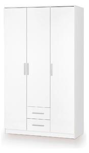 Dulap LIMA S-3, alb, PAL laminat, cu 3 usi si 2 sertare, 120x52x205 cm