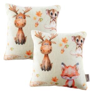 Set de 2 fețe pernuțe din micropluș PRIETENI 40 x 40 cm