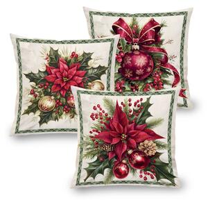 Set de 3 fețe pernuțe CHRISTMAS STAR 45 x 45 cm