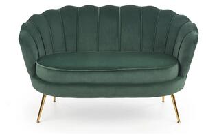 Canapea AMORINITO XL, verde/auriu, stofa catifelata, 131x77x77 cm