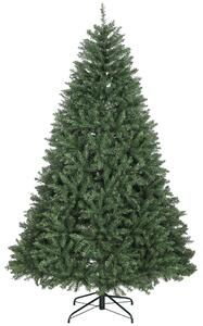 HOMCOM Brad de Crăciun Artificial 210 cm cu 2641 Ramuri Ignifuge, Brad de Crăciun Artificial Dens și Realist cu Bază Metalică Pliabilă, Asamblare Ușoară, pentru Casă și Spații Interioare, Verde | Aosom Romania