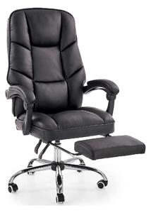 Scaun de birou ALVIN, negru, piele ecologica, 66x70x118/125 cm