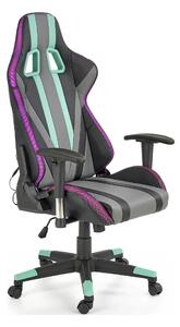 Scaun gaming FACTOR, negru/gri/verde, piele ecologica/material textil