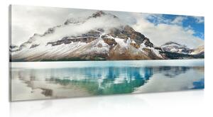 Tablou lac de munte în apropierea pădurii
