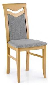 Scaun CITRONE, gri/stejar honey, stofa clasica/lemn de fag, 44X53X96 C