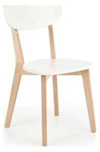 Scaun BUGGI, alb/stejar, lemn de fag, 45X50X81 CM