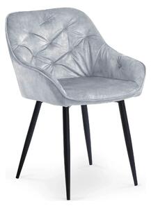 Scaun tapitat K418, gri/negru, stofa clasica/metal, 56x65x81 cm