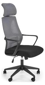 Scaun de birou VALDEZ, gri/negru, stofa/plasa, 64x60x116/121 cm