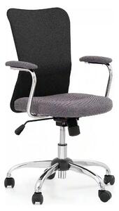 Scaun de birou ANDY, negru/gri/crom, stofa/plasa, 56x56x87/95 cm