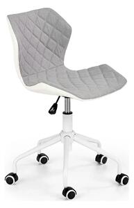 Scaun de birou MATRIX 3, alb/gri, piele ecologica/stofa, 48x57x79/88 c