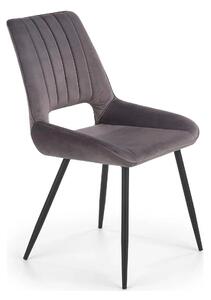 Scaun tapitat K404, gri/negru, stofa/metal, 52x58x88 cm