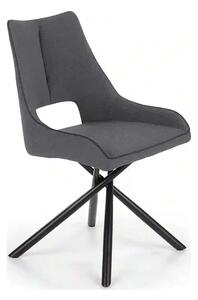 Scaun tapitat K409, gri inchis/negru, stofa clasica/metal, 49x52x84 cm