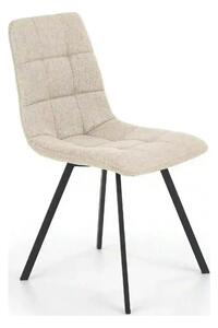 Scaun bucatarie tapitat stofa clasica K402, bej/negru, 45x55x86 cm