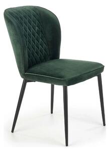 Scaun tapitat K399, verde/negru, stofa/metal, 50x60x84 cm