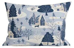 Husa de perna din flanel SNOWY VALLEY 50x70 cm, albastru