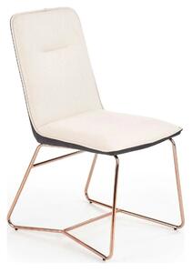 Scaun tapitat K390, crem/gri inchis/roz auriu, stofa/piele ecologica/m