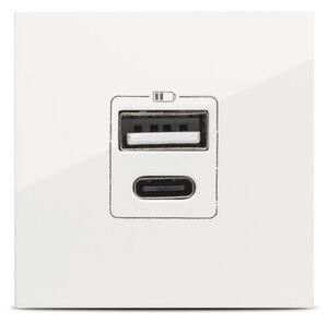 Priza USB A+C 5V 2,4A 2M Moda Voice ELBI: Incarcator rapid modular, design modern disponibil in 4 finisaje pentru orice incapere, instalare simpla