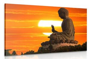 Tablou statuia lui Budha la apus de soare