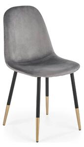 Scaun tapitat K379, gri/negru, stofa catifelata/metal, 45x48x88 cm