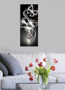 Ceas de perete decorativ din pânză 3070CS Multicolor 30x70x3 cm