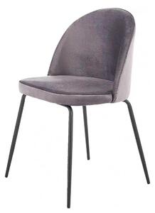 Scaun K314 gri inchis/negru, stofa catifelata/metal, 49x50x80 cm