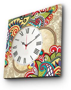 Ceas de perete decorativ din pânză 4545CS Multicolor 45x45x3 cm