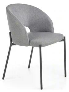 Scaun tapitat stofa clasica K373, gri/negru, 51x57x77 cm