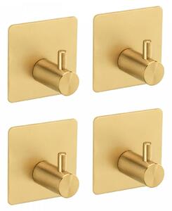 Erga Pad, cârlige autoadezive pentru prosoape fără găurire, 4 buc, 4,5×4,5 cm, auriu mat, ERG-YKA-CH.PAD4-GLD
